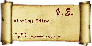 Viszlay Edina névjegykártya